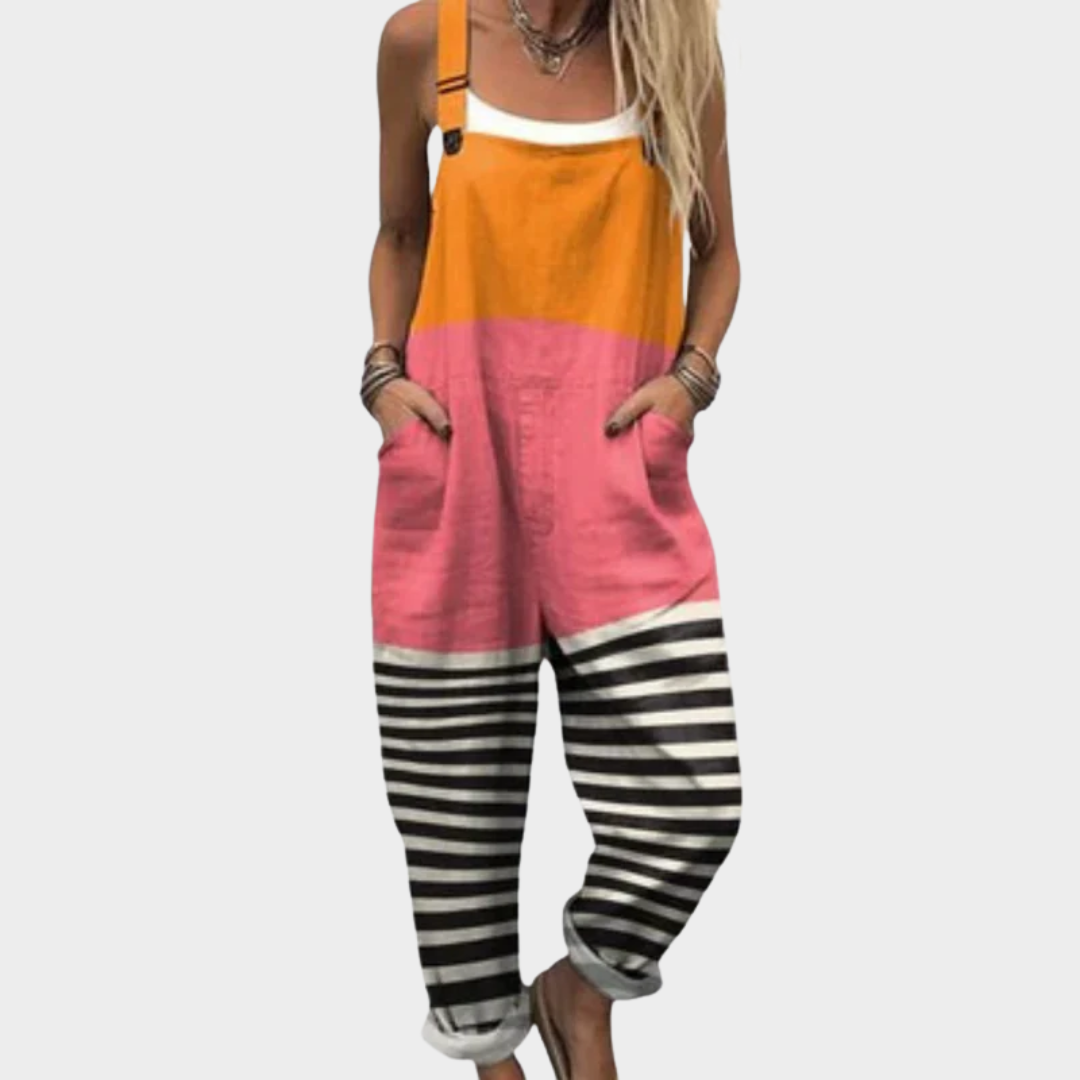 Color-Block Latzhose mit Streifen