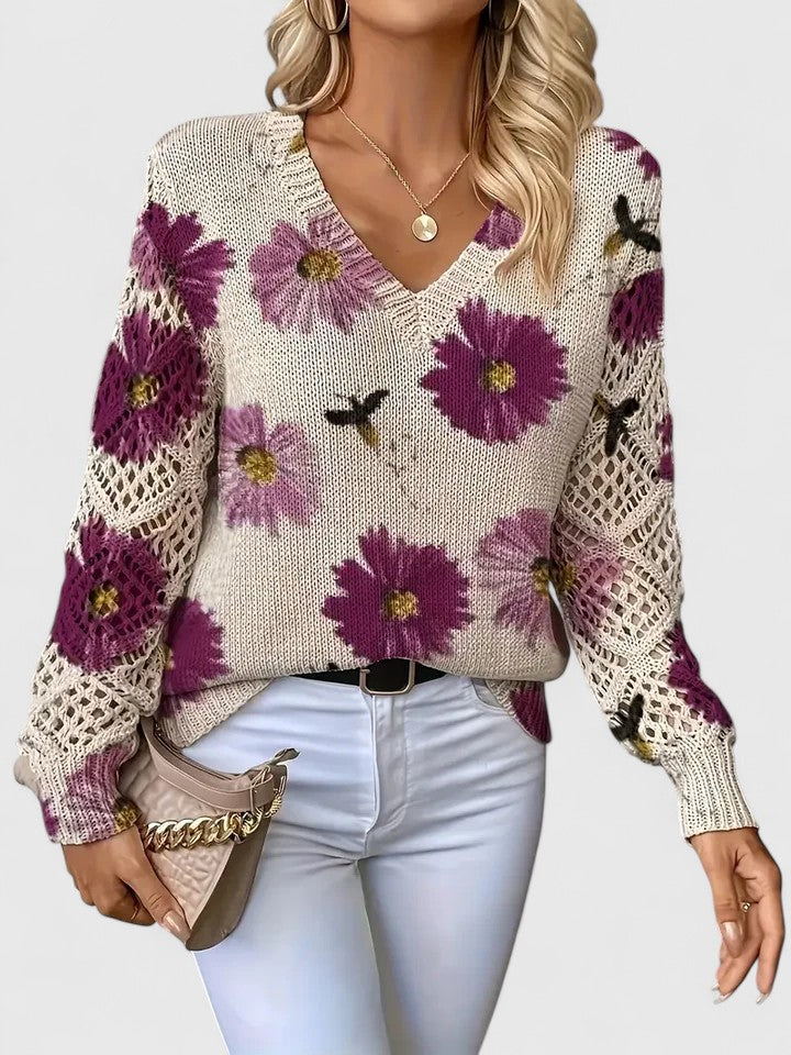 Tavessa Catarina – Floral Knit Sweater