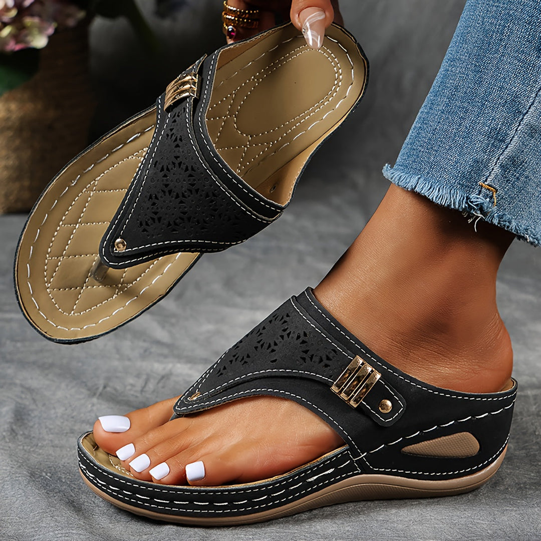 Cadiz – Komfortable Wedgesandalen mit elastischem Riemen