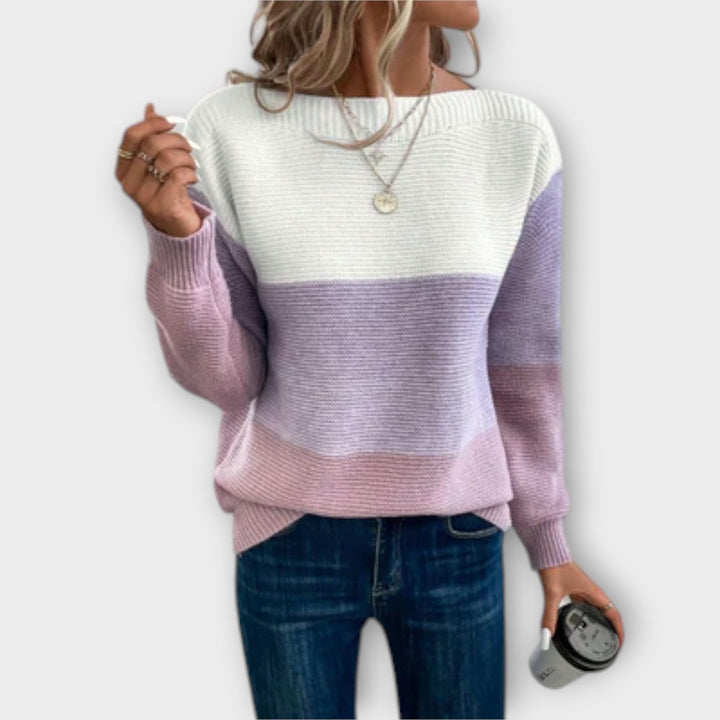 Tavessa Olívia – Tri-Color Knit Sweater