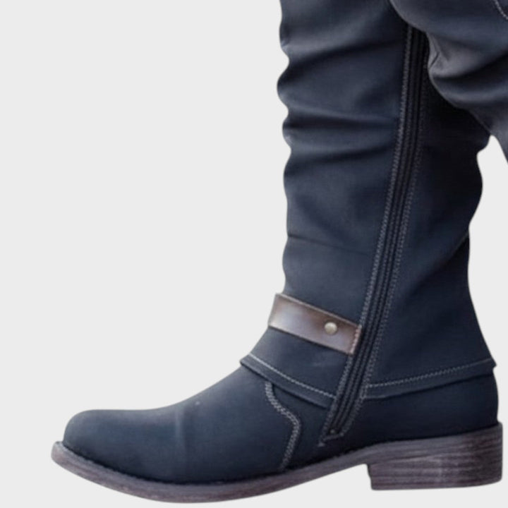 Gloria | Hohe Stiefel mit geflochtenem Netzdesign