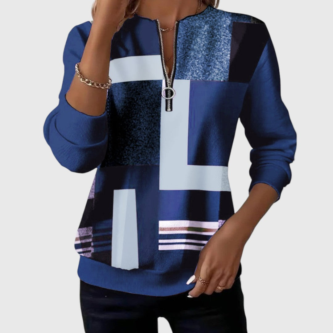 Tavessa Mara - Grafik-Sweatshirt mit Zipper
