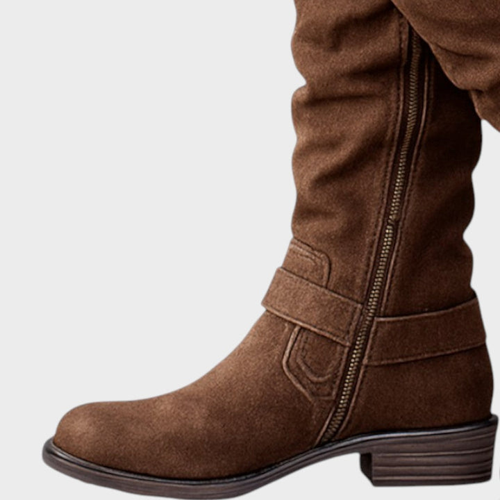 Gloria | Hohe Stiefel mit geflochtenem Netzdesign