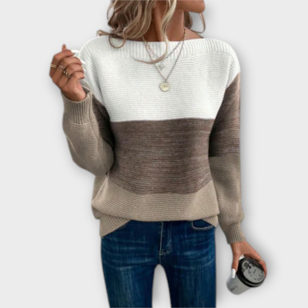 Tavessa Olívia – Tri-Color Knit Sweater