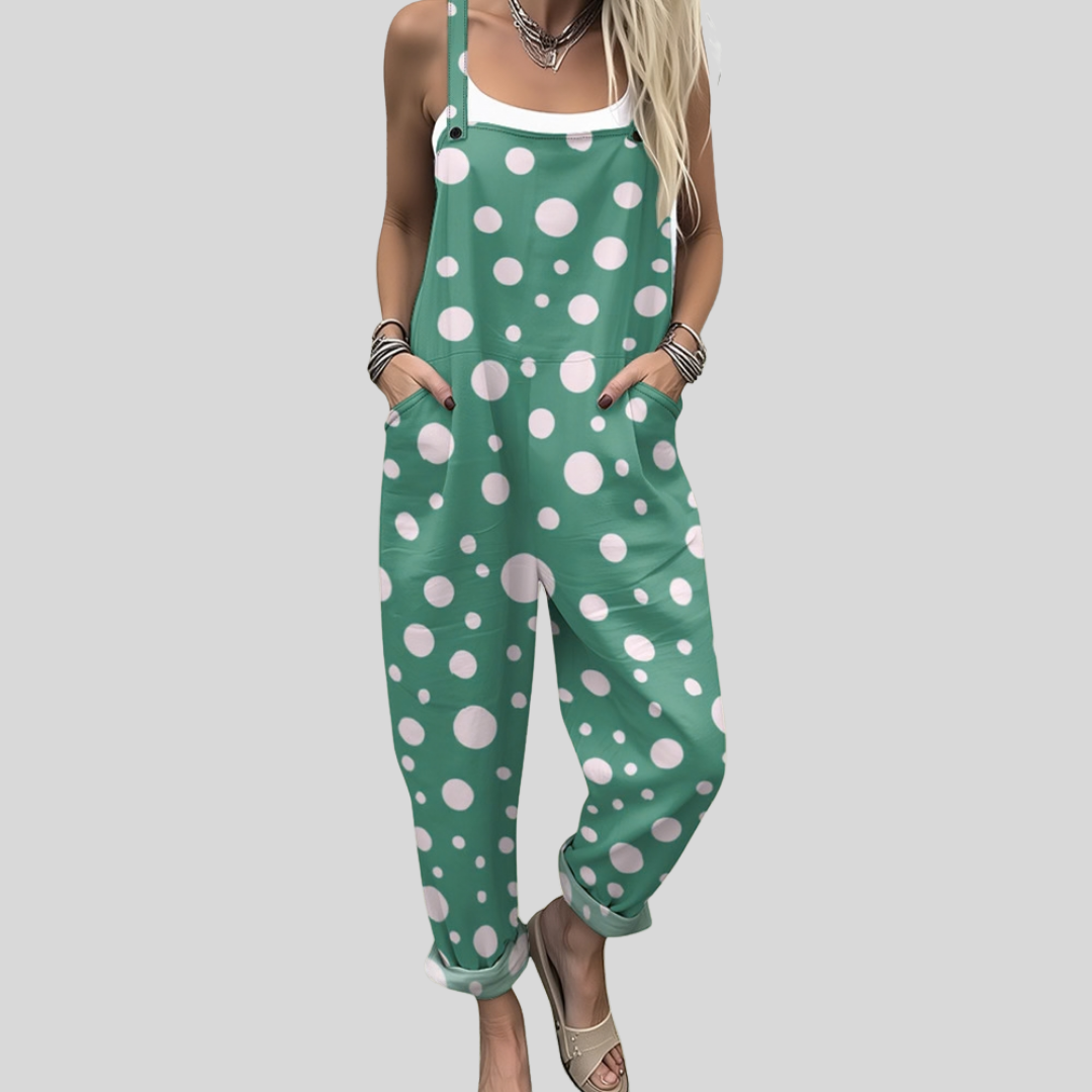 Gepunktete Latzhose Grün
