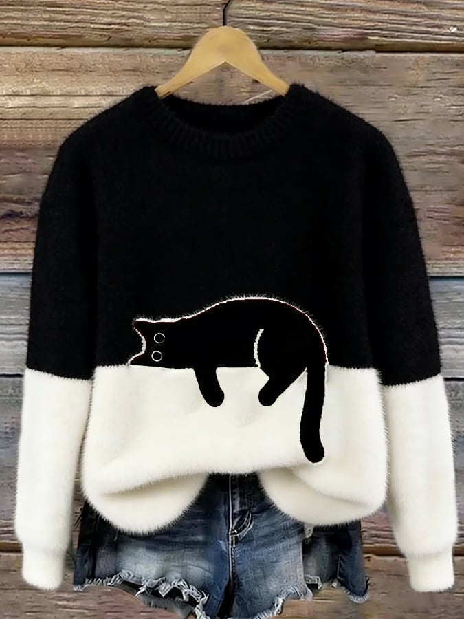 Tavessa Ema - Damen Sweatshirt mit Katzen-Design