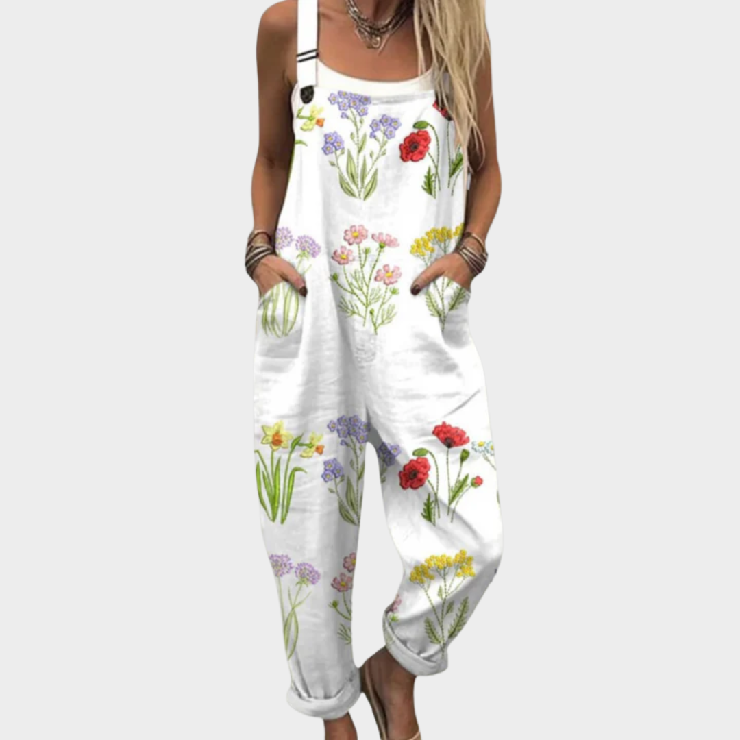 Florale Latzhose mit Wildblumen