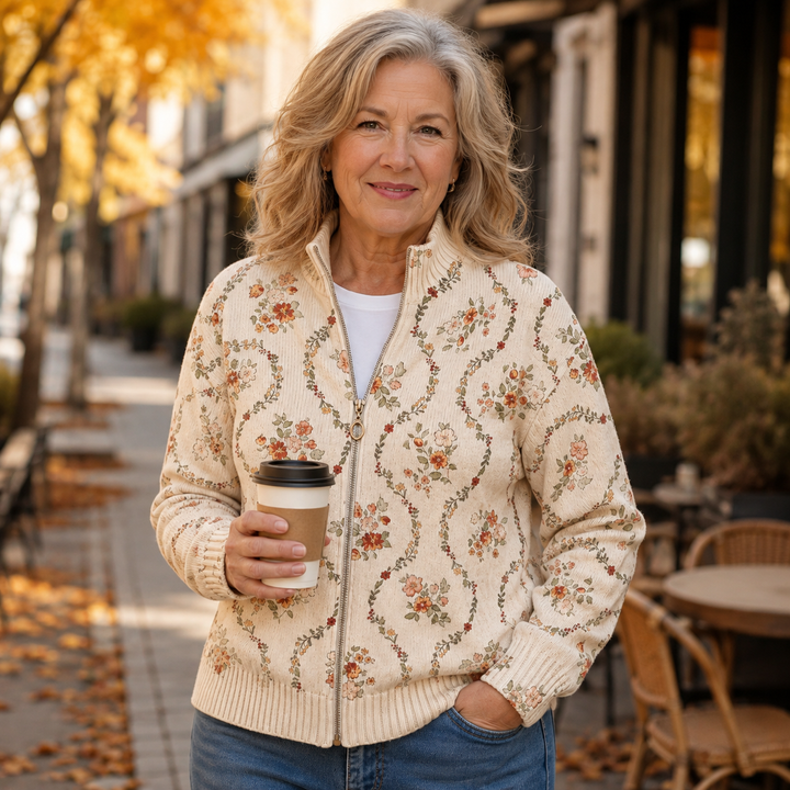 Hannelore™ | Cardigan mit eleganten Blumenmustern