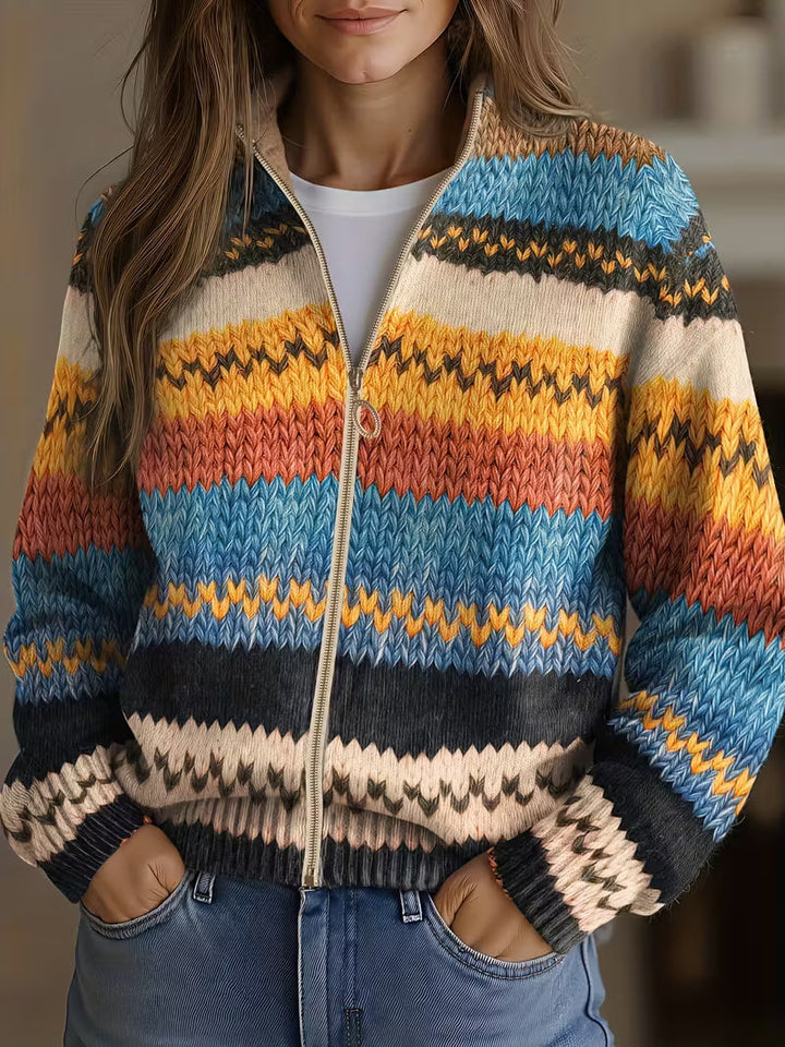 Elke™ | Zickzack-Streifen Cardigan