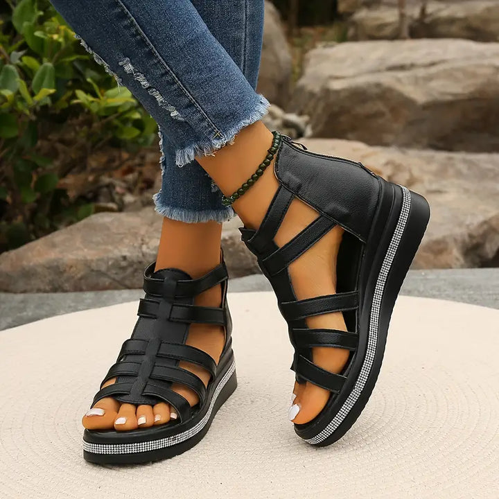 ROSE - Elegante Keilabsatz-Sandalen