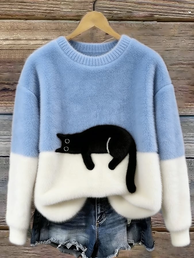Tavessa Ema - Damen Sweatshirt mit Katzen-Design