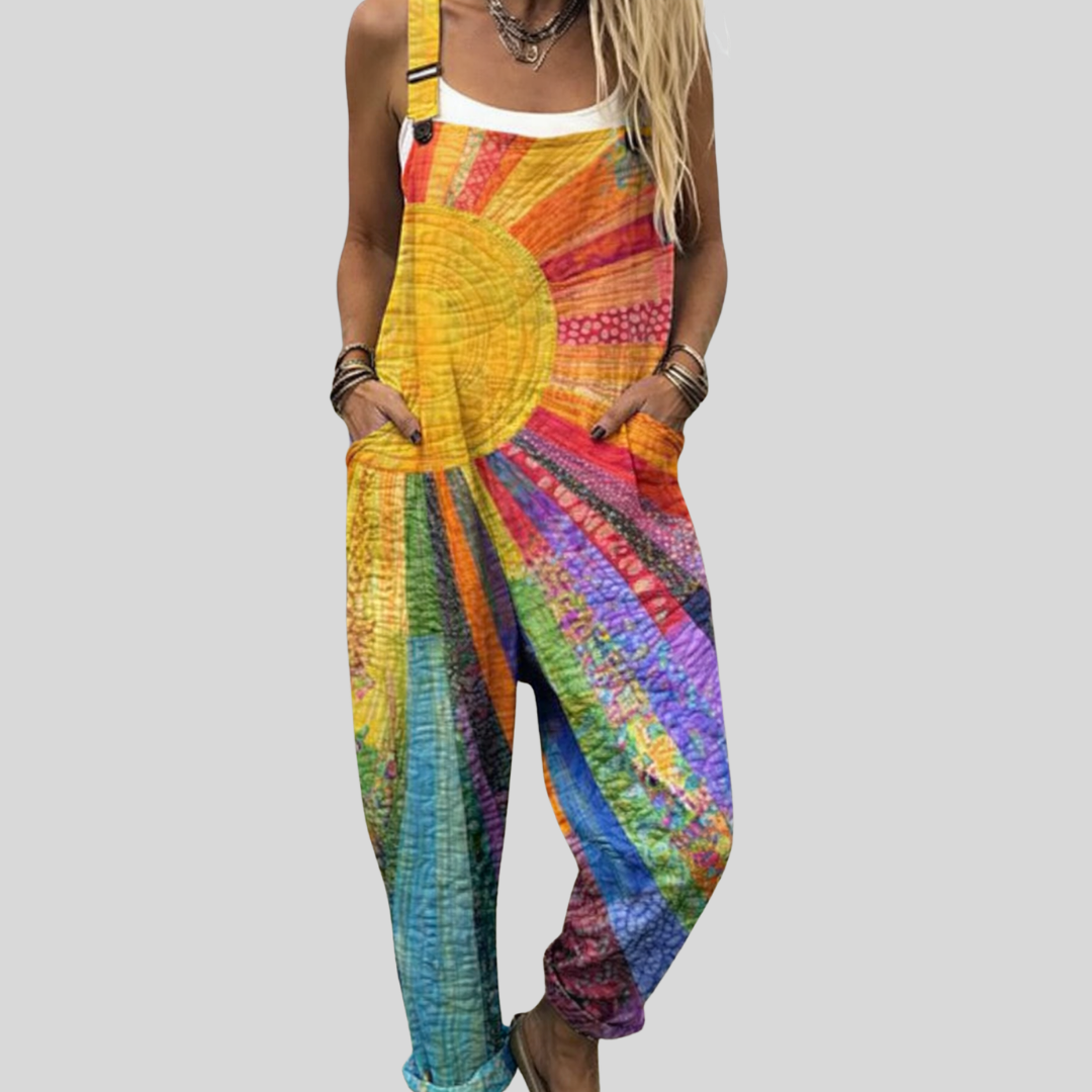 Bunte Latzhose Sonne Batik