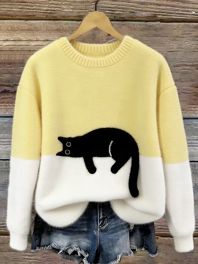 Tavessa Ema - Damen Sweatshirt mit Katzen-Design
