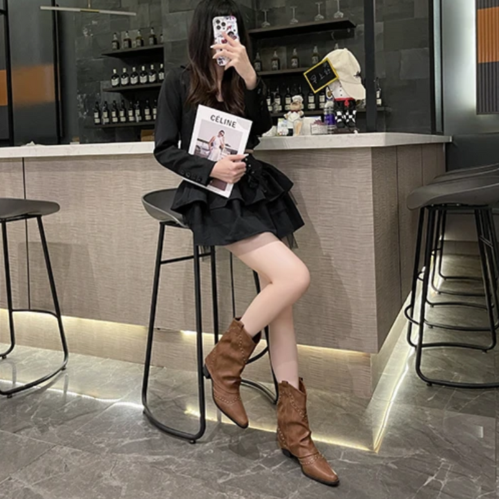 Valentina | Markante Western-Stiefel Mit Nieten Für Damen