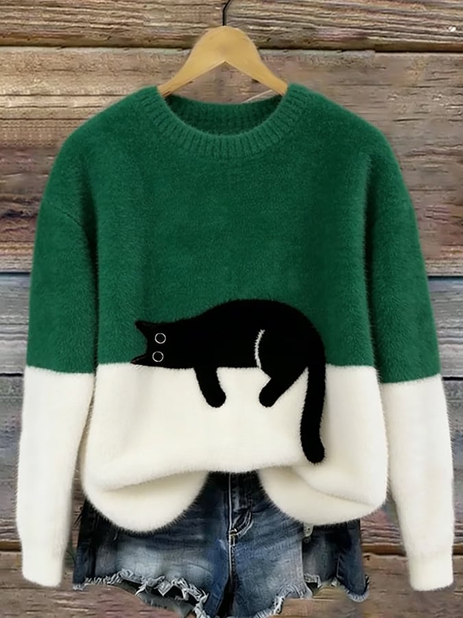 Tavessa Ema - Damen Sweatshirt mit Katzen-Design