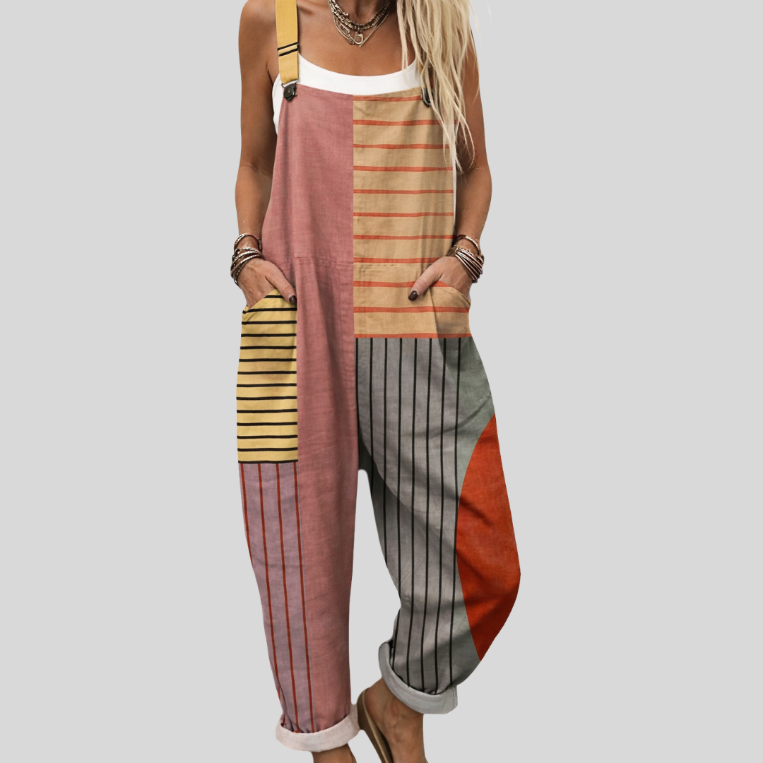 Latzhose Color-Block mit Streifen