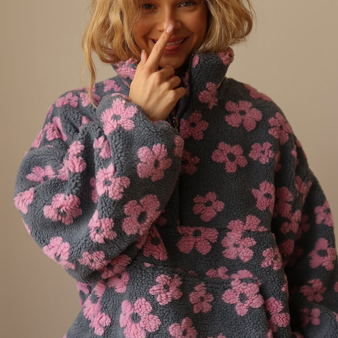 Tavessa Daisy – Floral-Muster Fleece-Pullover