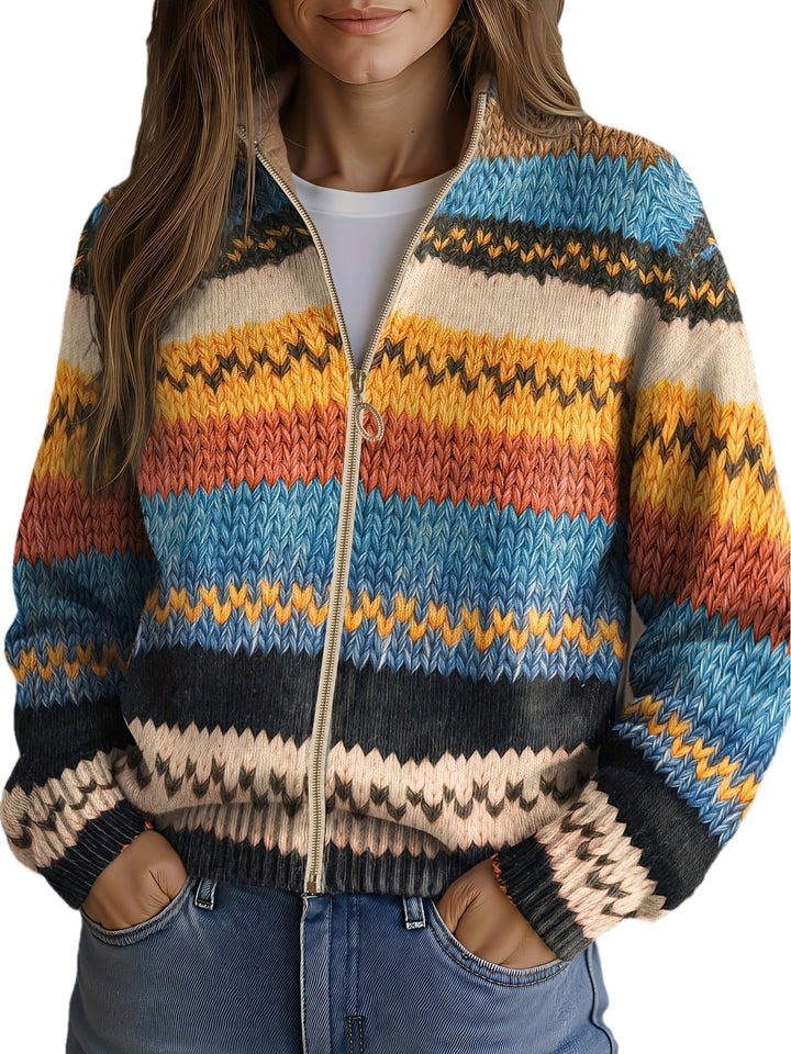 Elke™ | Zickzack-Streifen Cardigan