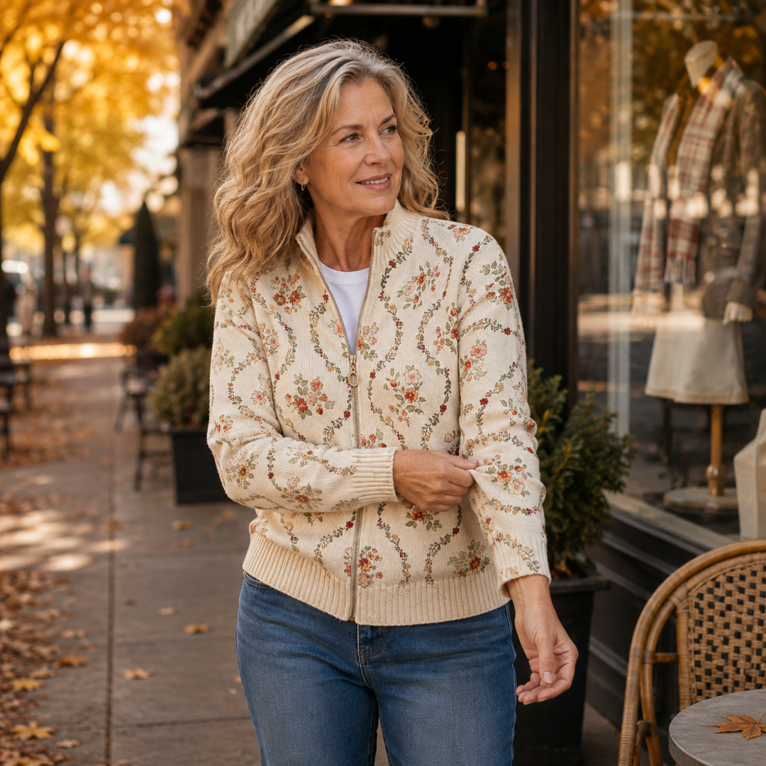 Hannelore™ | Cardigan mit eleganten Blumenmustern