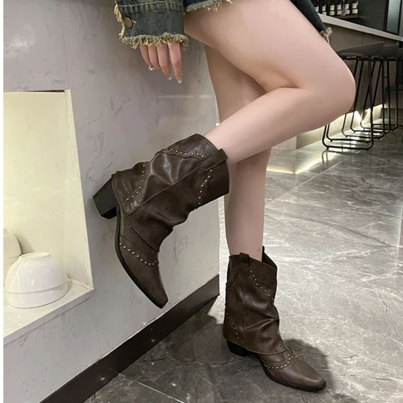 Valentina | Markante Western-Stiefel Mit Nieten Für Damen