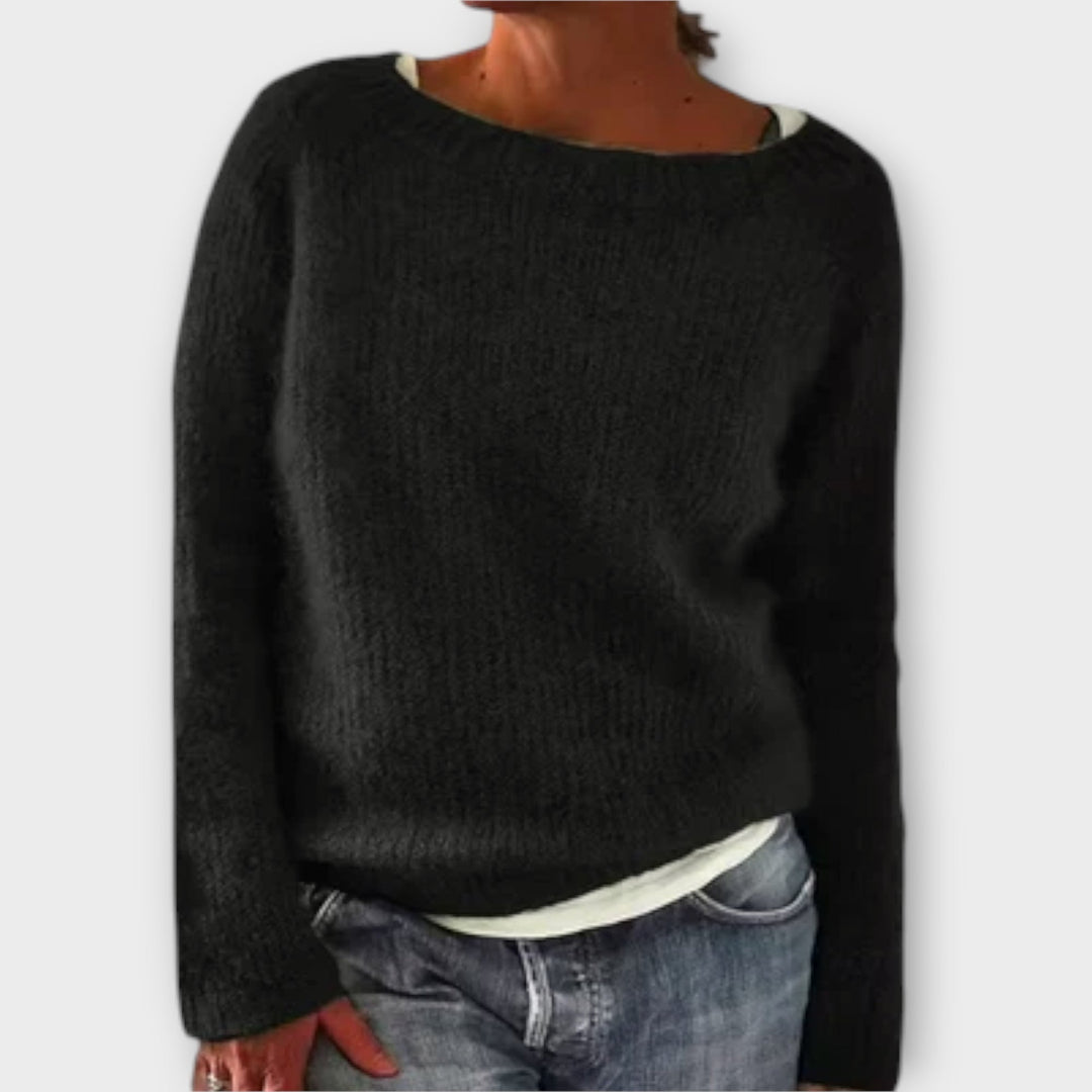 Tavessa Bruna – Oversized Strickpullover in Schwarz