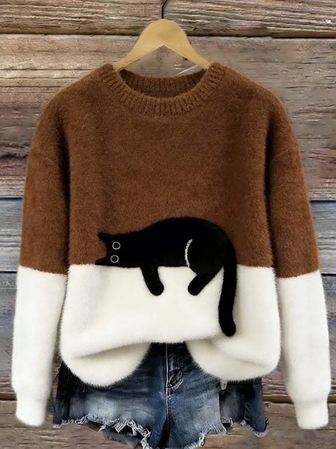 Tavessa Ema - Damen Sweatshirt mit Katzen-Design