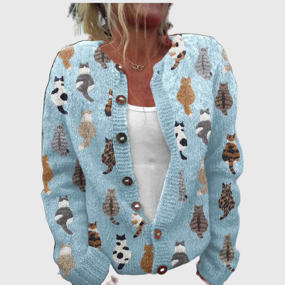 Charlotte™ | Katzen-Print Cardigan