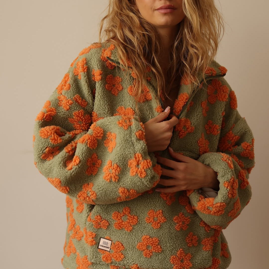 Tavessa Daisy – Floral-Muster Fleece-Pullover