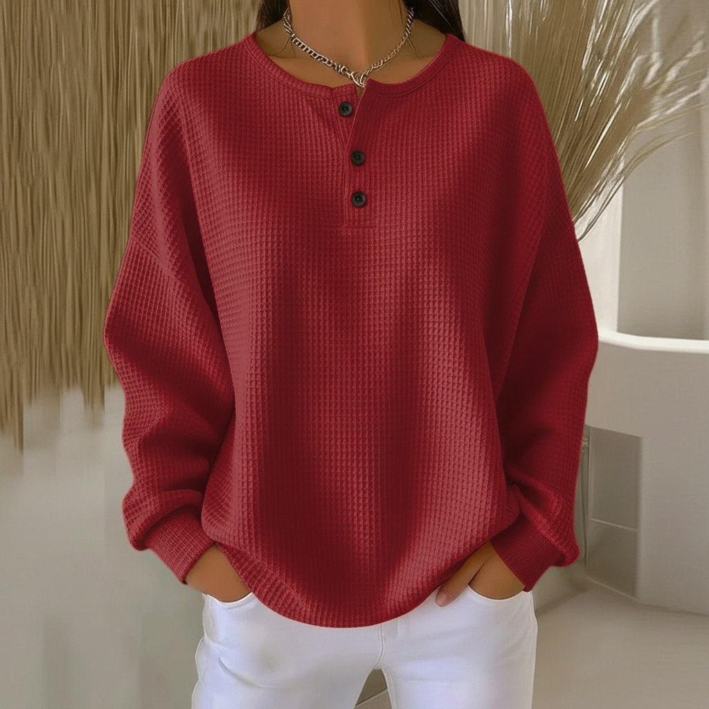 Petra | Strukturierter Waffelstrickpullover Für Damen