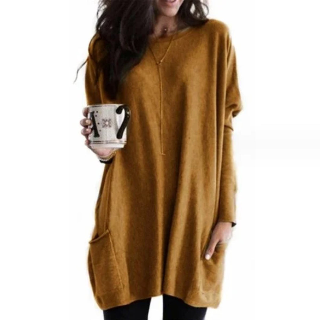 Sienna | Oversize Tunika-Pullover Mit Taschen Für Damen