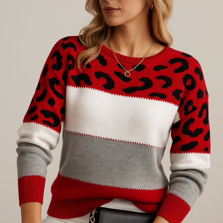 Tavessa Alice – Pullover mit Leopardenmuster