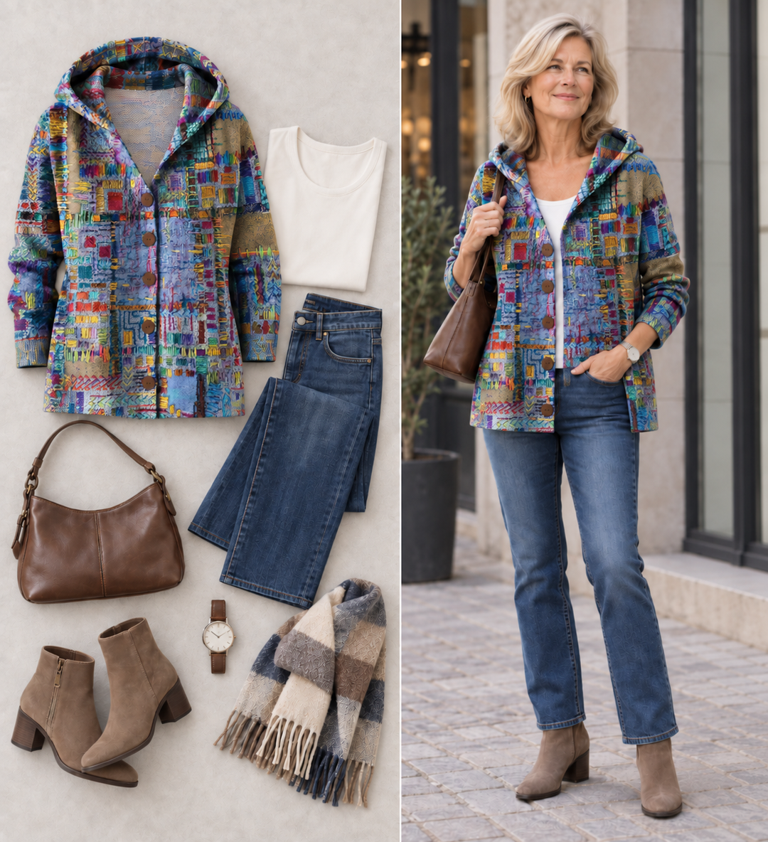 Hooded Knit Cardigan