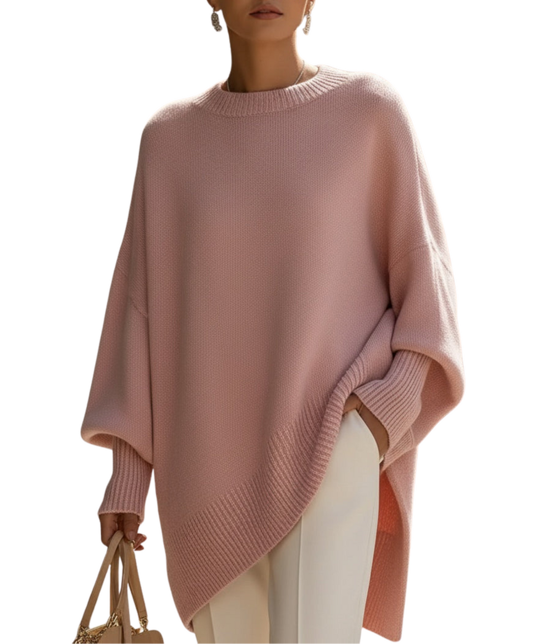 Tavessa Lora – Asymmetrischer Poncho aus Wolle und Kaschmir