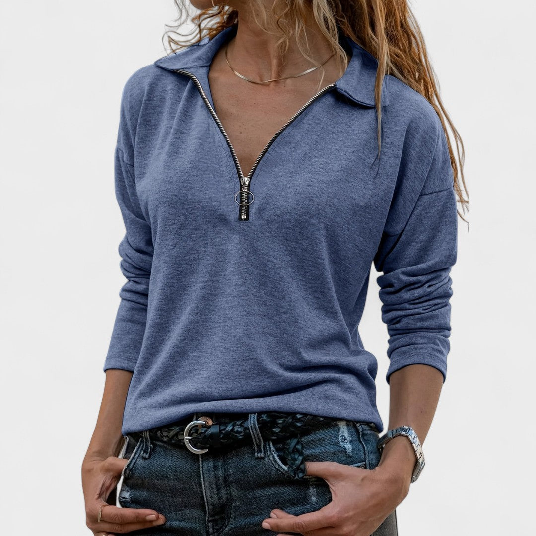 Tavessa Ana – Eleganter Pullover mit Halb-Reißverschluss