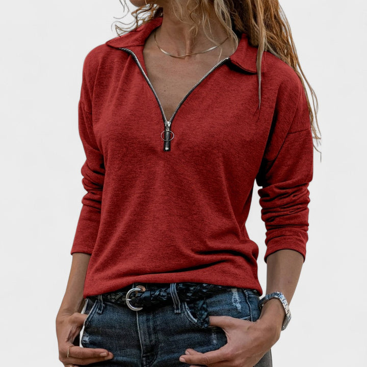 Tavessa Ana – Eleganter Pullover mit Halb-Reißverschluss