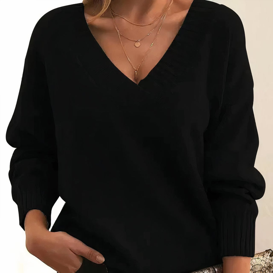Elisa | Kaschmir-Mischpullover Mit V-Ausschnitt Für Damen
