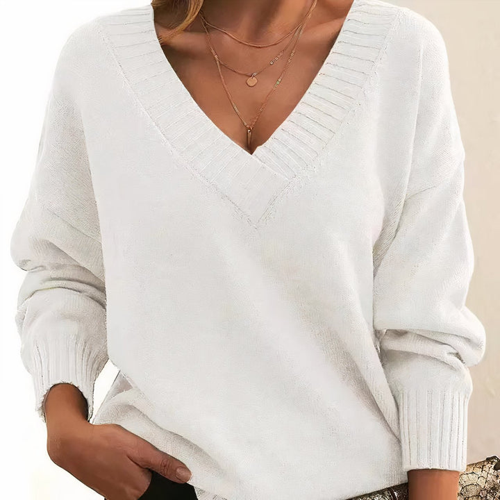 Elisa | Kaschmir-Mischpullover Mit V-Ausschnitt Für Damen