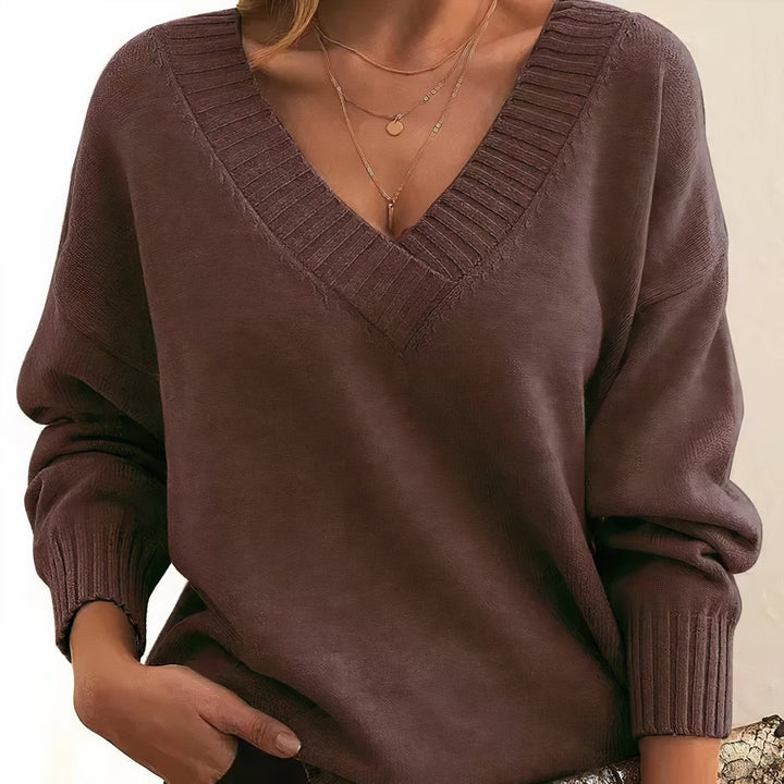 Elisa | Kaschmir-Mischpullover Mit V-Ausschnitt Für Damen