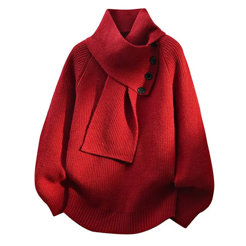 Clara | Eleganter Schal-Kragen Pullover Mit Kuscheliger Wärme