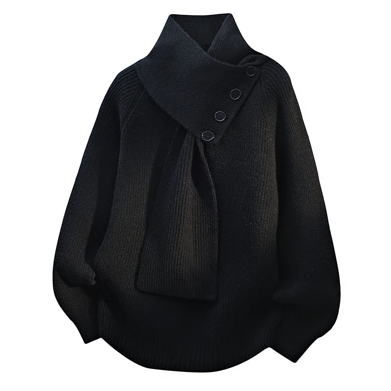 Clara | Eleganter Schal-Kragen Pullover Mit Kuscheliger Wärme