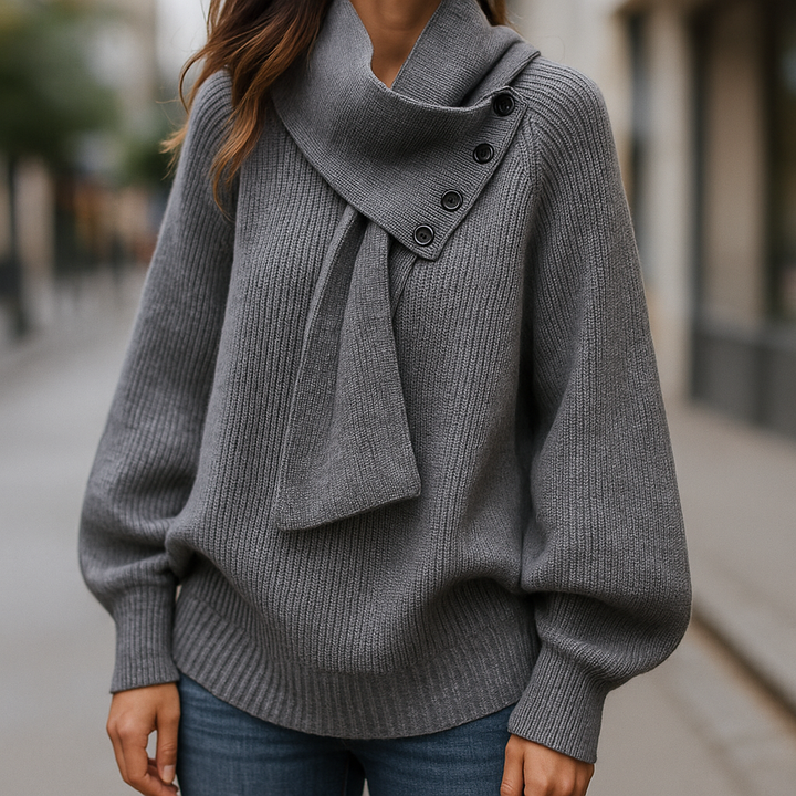Clara | Eleganter Schal-Kragen Pullover Mit Kuscheliger Wärme