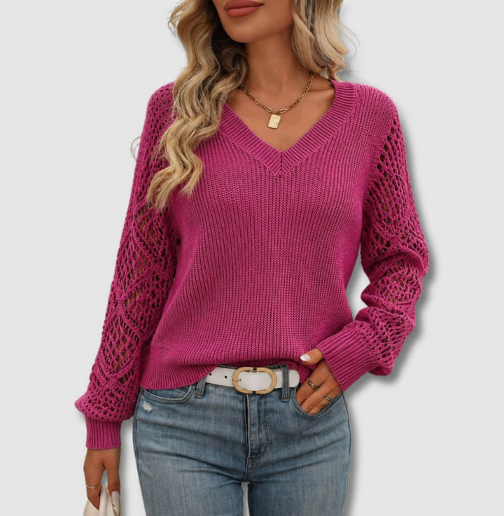 Lea | Eleganter V-Ausschnitt Pullover Mit Zeitlosem Charme