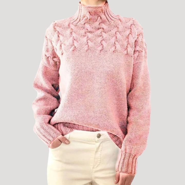 Mia | Lässiger Und Eleganter Zopfstrick-Rollkragenpullover Für Damen