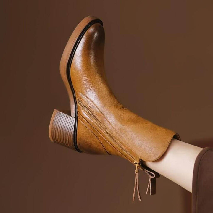 Julia | Elegante Und Komfortable Leder-Stiefeletten Für Damen