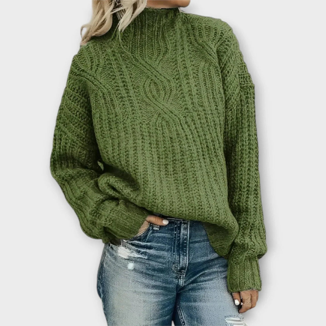 Christina | Eleganter Rollkragenpullover Mit Zeitlosem Zopfmuster