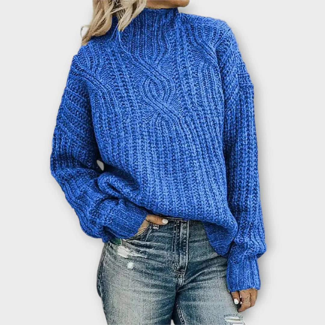 Christina | Eleganter Rollkragenpullover Mit Zeitlosem Zopfmuster