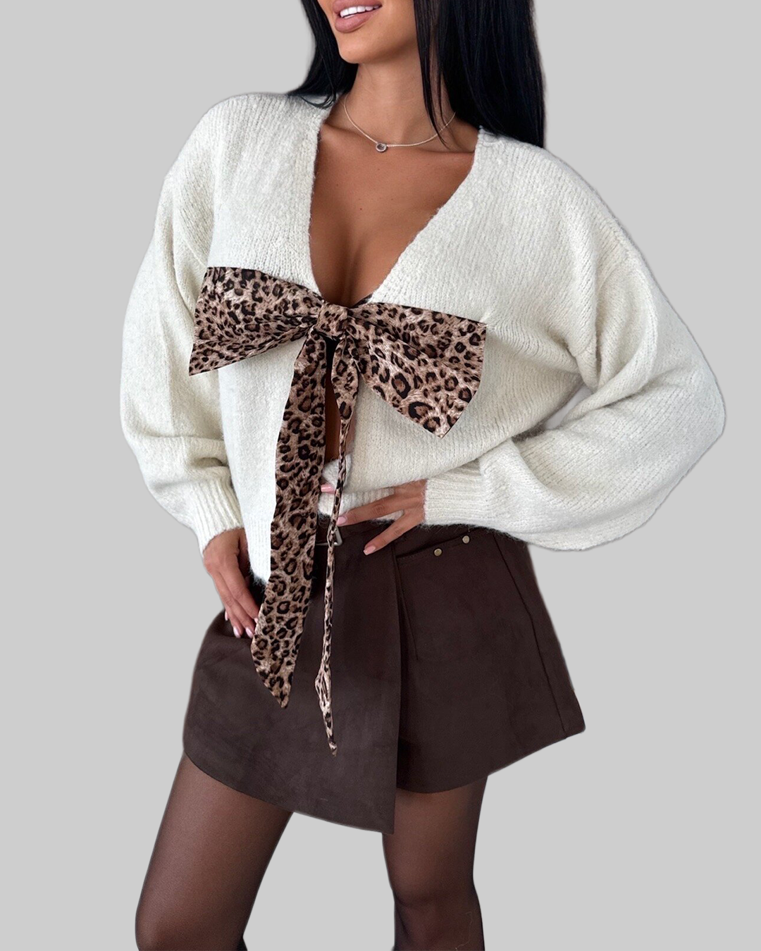 Tavessa Caetana – Wendbare Leo-Strickjacke für Damen