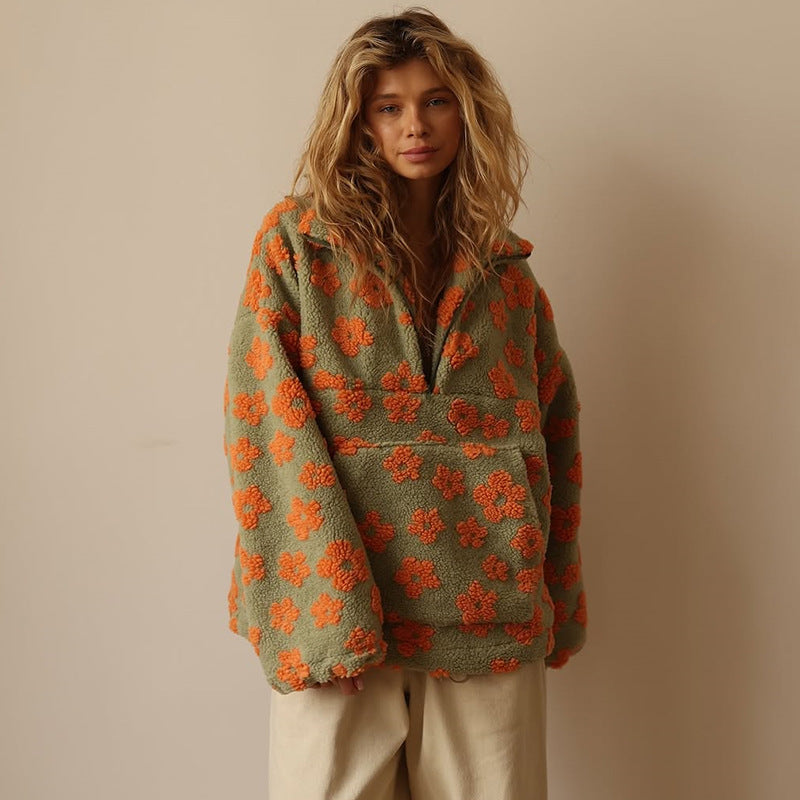 Tavessa Daisy – Floral-Muster Fleece-Pullover