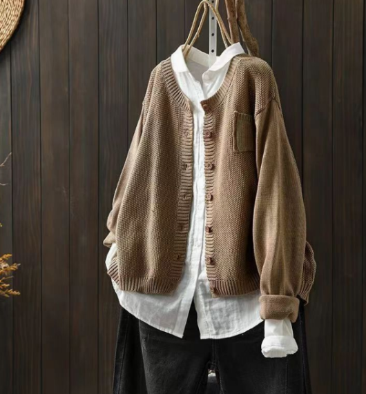 Charlotte | Elegante Oversize Strickjacke Mit Praktischen Taschen