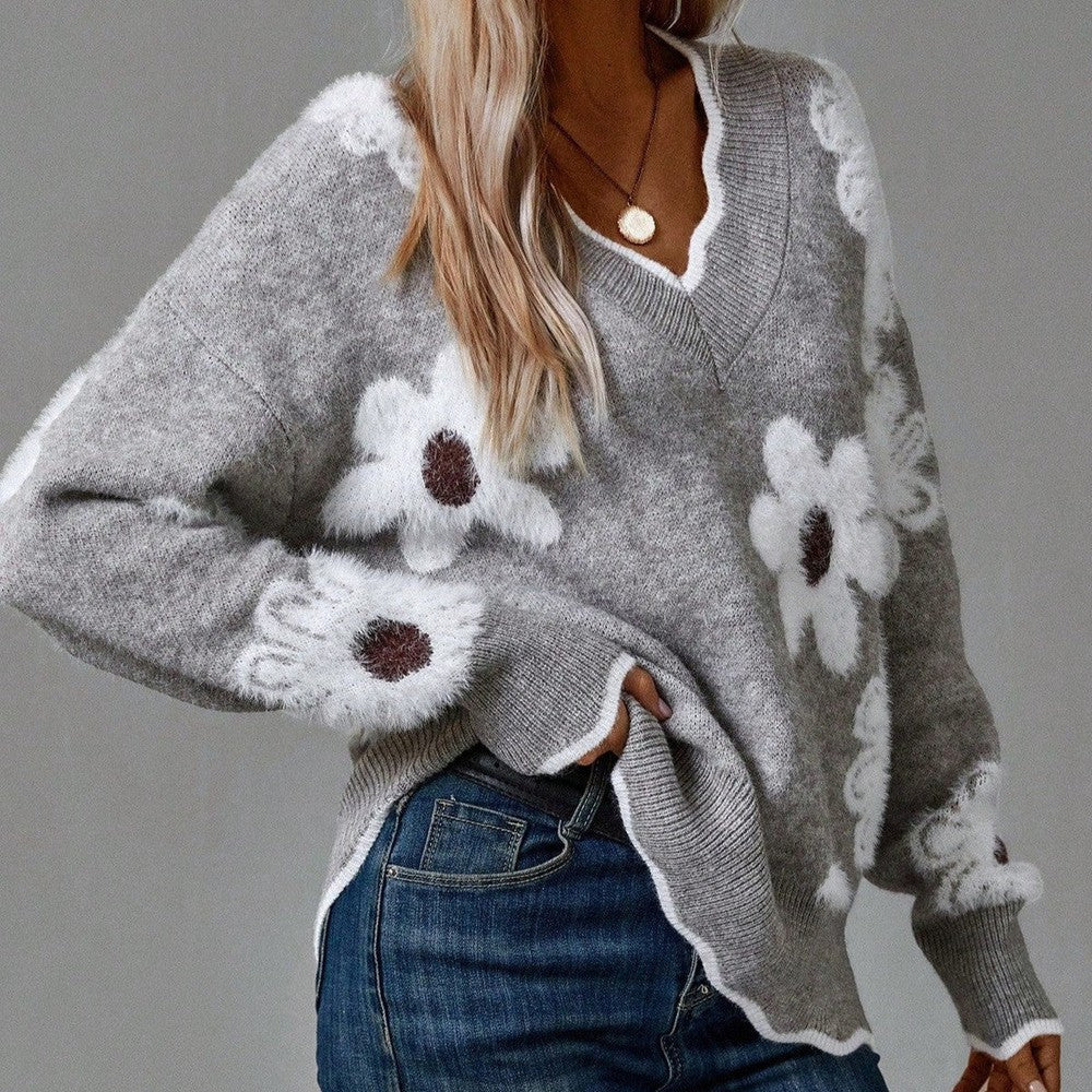 Maja | Stilvoller Und Eleganter Blumenpullover Für Damen